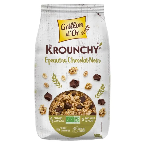 Krounchy épeautre chocolat noir 500g