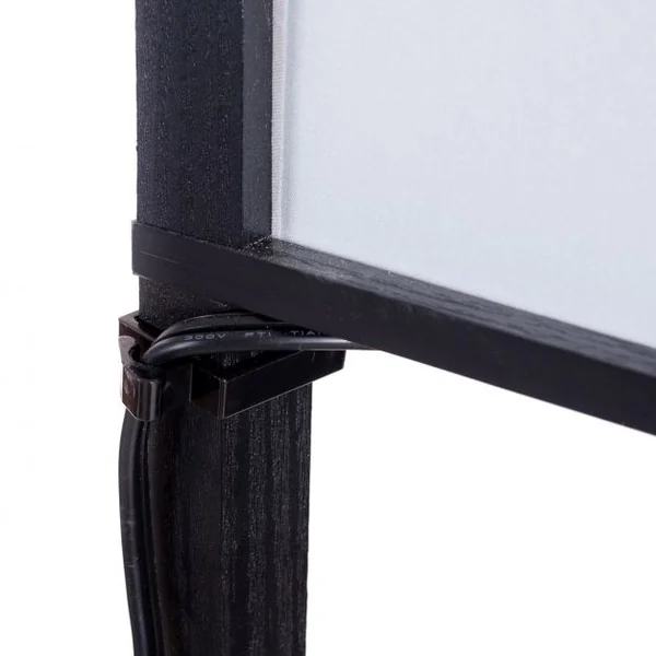 Lampadaire 60w Lampe Sur Pied 3 Etagères Design Scandinave (ampoule E27 Non Incluse) en Mdf et Tissu 26x26x160cm Noir