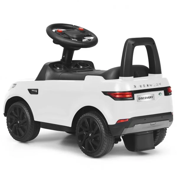 Land Rover Voiture Electrique 6V avec Eclairage LED Pédale Rétractable Klaxon Musique Age1,5-5 Ans Blanche