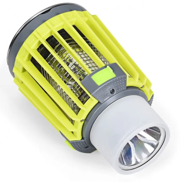 Lanterne de Camping Anti-moustique 3 en 1 Batterie Rechargeable 2200mah avec Eclairage de Secours 4 Modes D'Eclairage