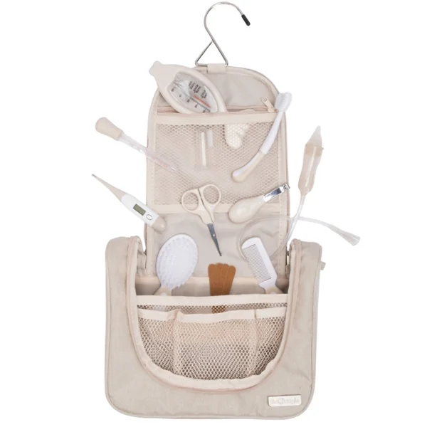 Large baby care kit with 15 accessories in dune