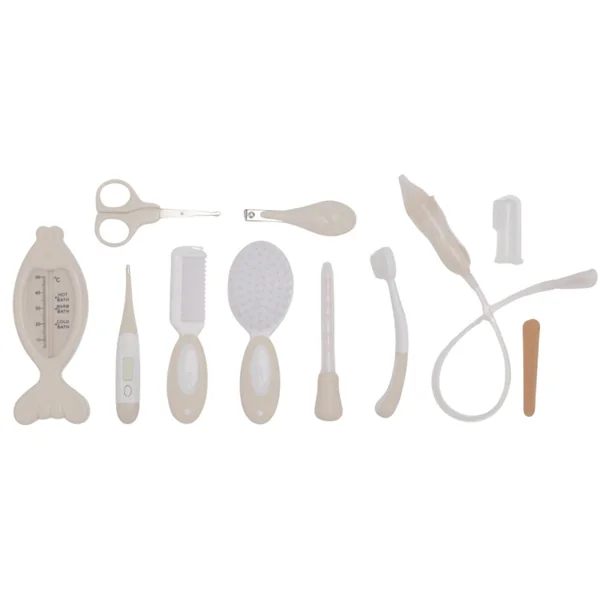Large baby care kit with 15 accessories in dune