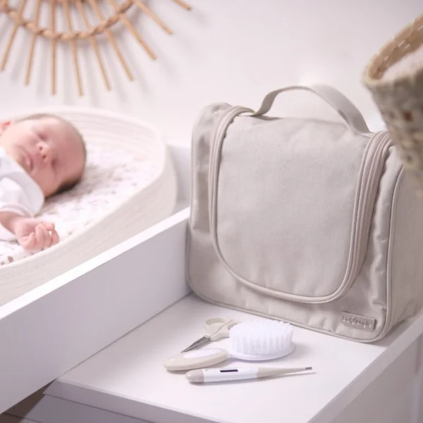 Large baby care kit with 15 accessories in dune