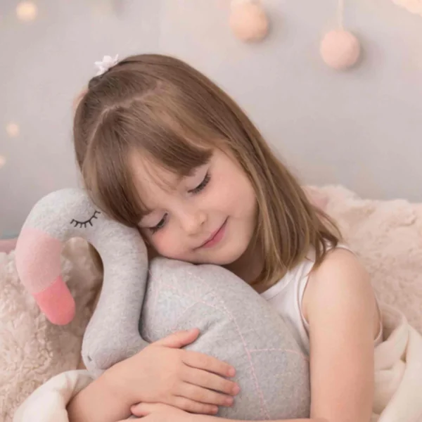 Large knitted cotton flamingo plush
