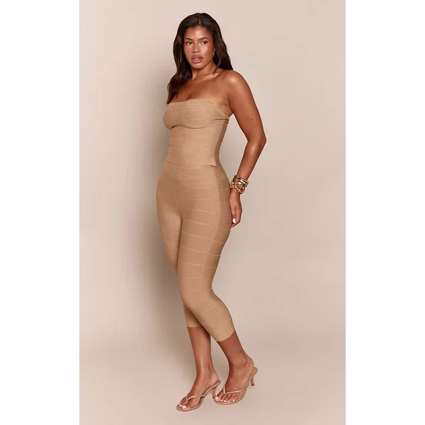 Latte Pantalon Capri Bandage Sculptant Coordonné