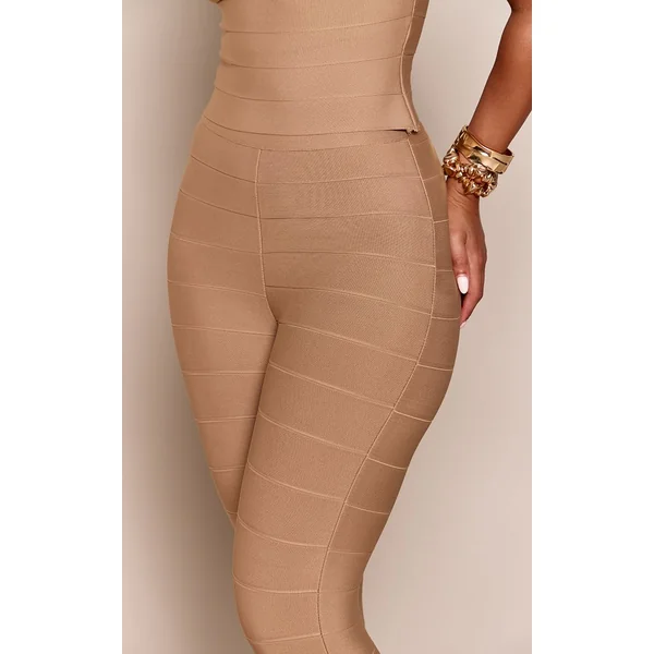 Latte Pantalon Capri Bandage Sculptant Coordonné