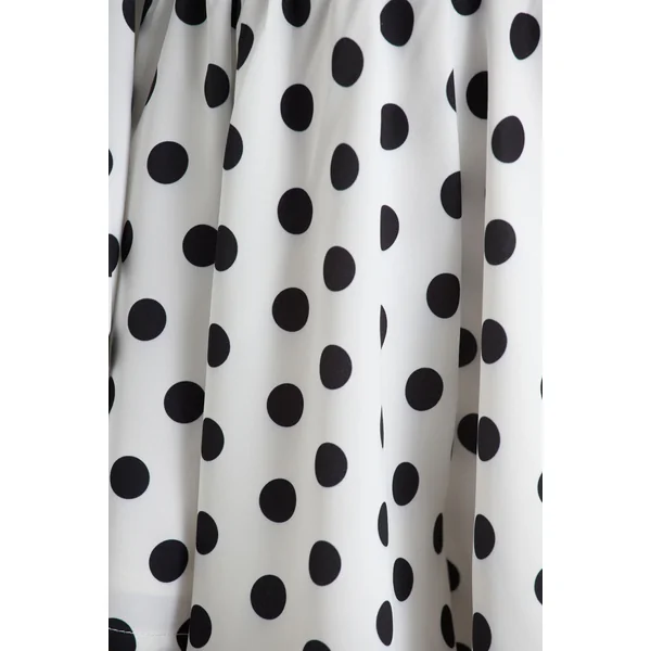 Laurel | Combishort blanc à pois décolleté en V et manches ballons
