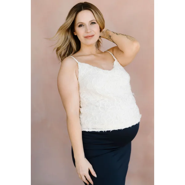 LDP - Camisole appliqué fleurs - blanc cassé