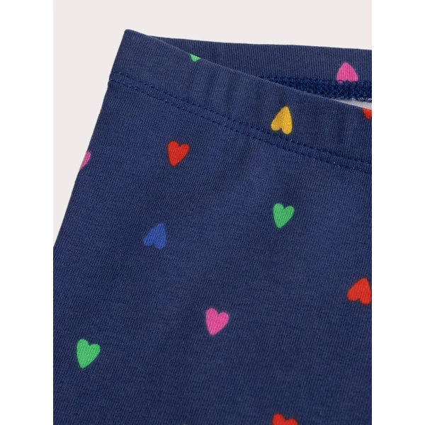 Legging marine à imprimé cœur pour fille - Soins Bébé Naturels & Produits Maman Après Naissance