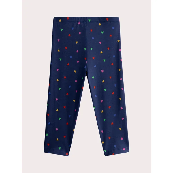 Legging marine à imprimé cœur pour fille - Soins Bébé Naturels & Produits Maman Après Naissance
