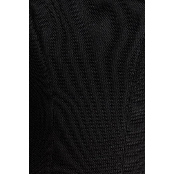 Leilani | Mini-robe noire à col montant avec détails à volants