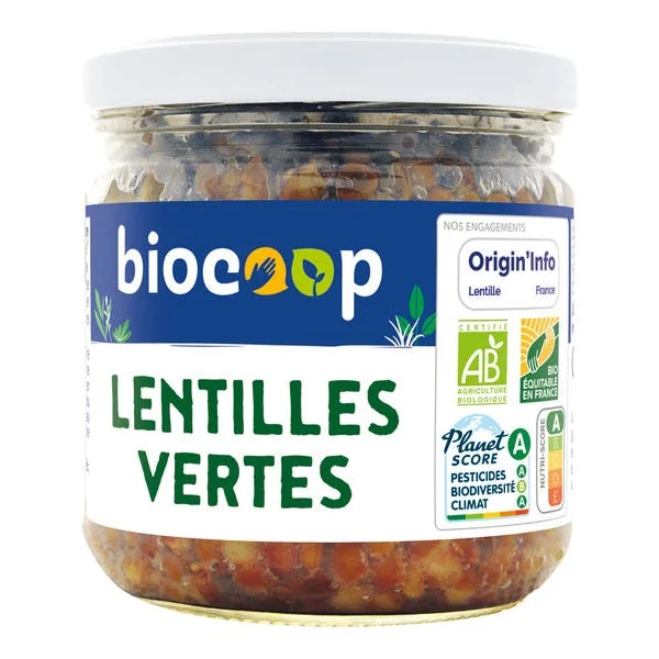Lentilles vertes 240g net égoutté