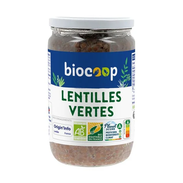 Lentilles vertes 450g net égoutté