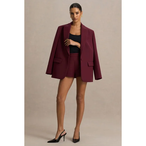 Lina | Short tailleur rouge bordeaux