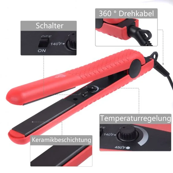 Lisseur Cheveux Professionnel Fer à Lisser en Céramique 30W Multi-Fonction Température Réglable 140°F à 450°F