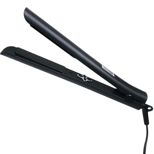 Lisseur à cheveux 30 W Fer à lisser avec plaques en céramique et écran LCD, Température 60-232°C, 33.5 x 3 x 4 cm, Noir