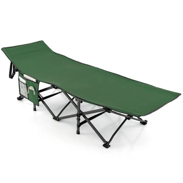 Lit de Camping Pliable Charge Jusqu'à 400 kg Lit de Voyage à Pliage Rapide avec Sac de Transport Lit de Couchage Intérieur et Extérieur Gris/Bleu/Vert
