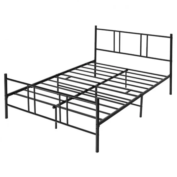 Lit Double pour Adulte - Cadre de Lit en Métal - 140 x 200 CM - 9 pieds de Support - pas de Sommier Nécessaire - sans Bruit