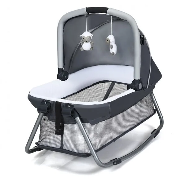 Lit Parapluie 4 en 1 pour Bébé de 0 à 36 Mois Centre Musical et Jouets Sac de transport 103x72,5x73,5cm Vert