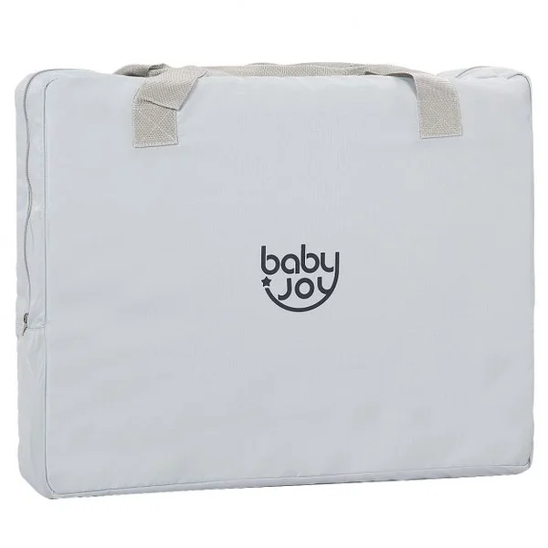 Lit parapluie bébé Lit de voyage pour bébé avec matelas Lit pour bébé sac de transport, 112 x 72 x 66 cm, Gris