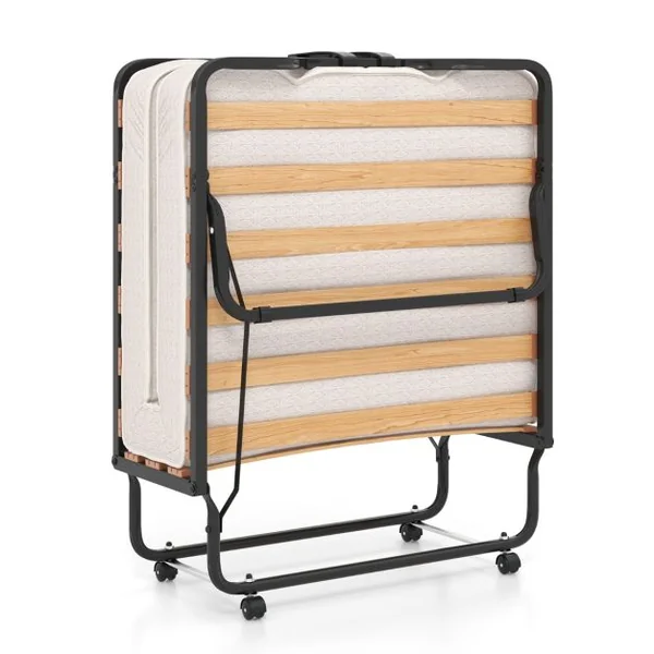 Lit Pliable 80 x 200 cm avec Matelas en Mousse à Mémoire de Forme & Fibre Hypoallergénique Lit pour Invités Pliable Fabriqué en Italie