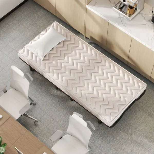 Lit Pliable 90 x 200 cm Lit d'Oappoint avec Matelas en Mousse à Mémoire de Forme & Fibre Hypoallergénique Fabriqué en Italie