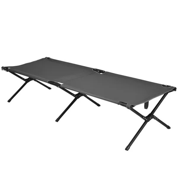 Lits de Camp Pliable 190 x 67 x 42 cm Cadre en Métal Tissu Oxford Robuste Charge 135 kg pour Voyages Camping Plage Gris