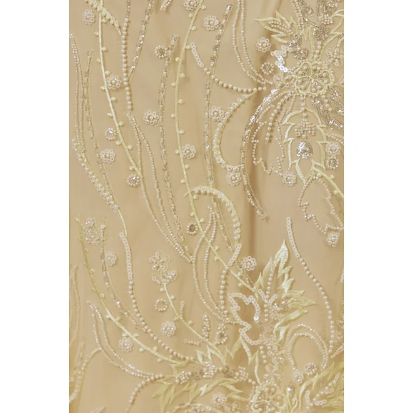 Lorna | Robe longue citron à encolure bandeau avec détail écharpe