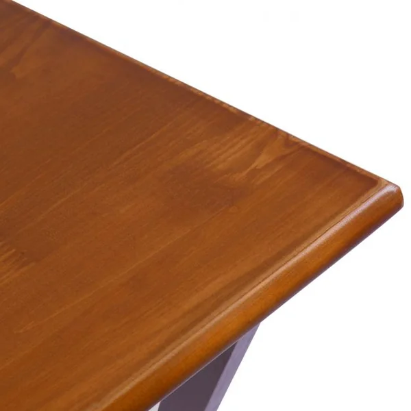 Lot 4 Tables D'appoint Pliantes Cadre en Croix Robuste Capacité 20 Kg en Pin Massif 48x37x66cm Couleur Noyer