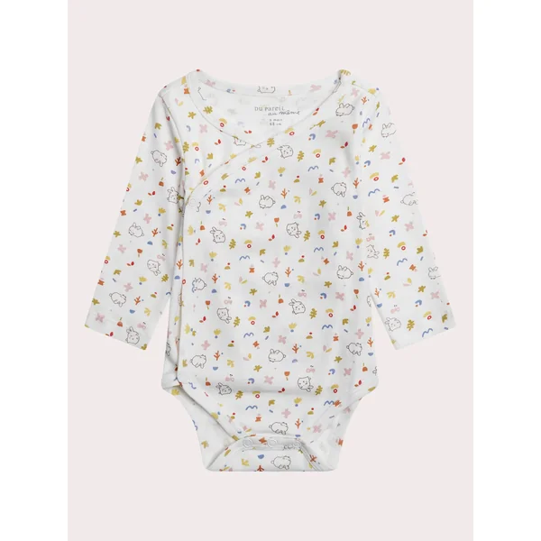 Lot de 2 bodies naissance blancs imprimés lapin - Soins Bébé Naturels & Produits Maman Après Naissance