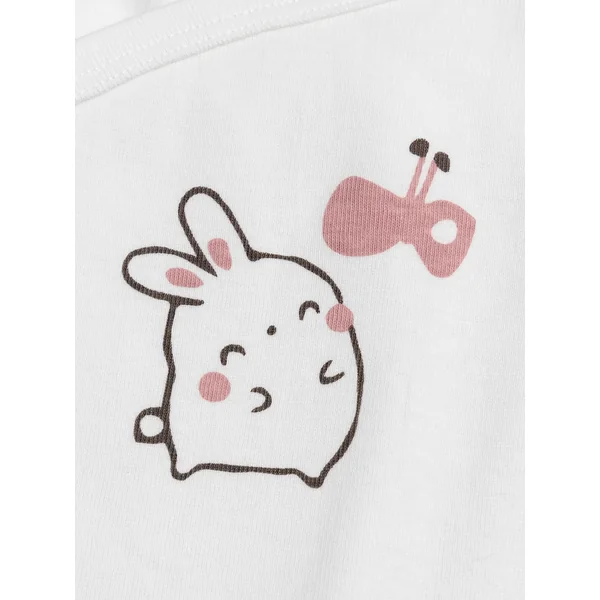 Lot de 2 bodies naissance blancs imprimés lapin - Soins Bébé Naturels & Produits Maman Après Naissance