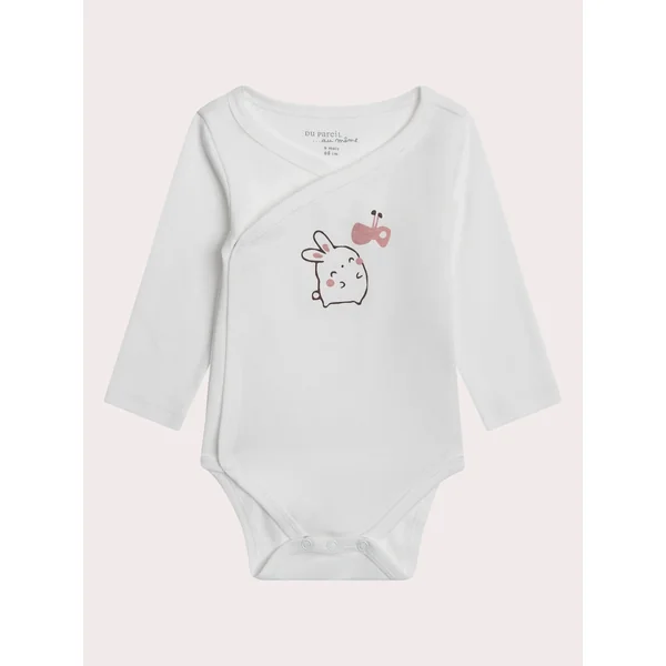 Lot de 2 bodies naissance blancs imprimés lapin - Soins Bébé Naturels & Produits Maman Après Naissance