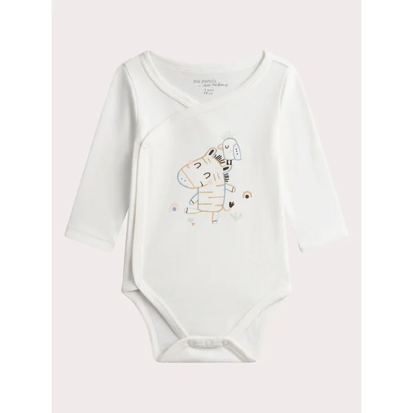Lot de 2 bodies naissance écrus imprimés zèbre - Soins Bébé Naturels & Produits Maman Après Naissance