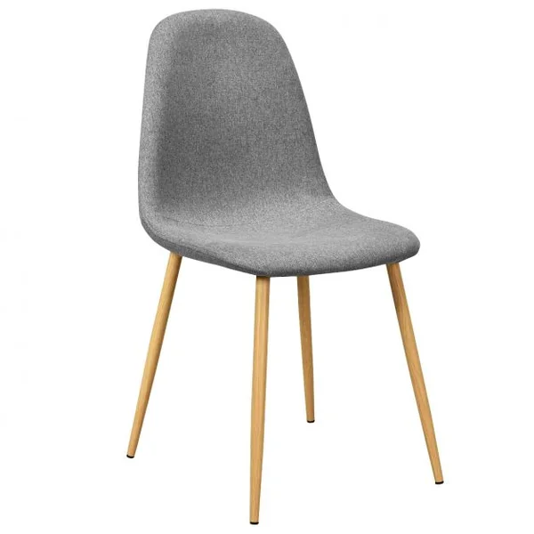 Lot de 2 Chaises de Salle à Manger Scandinave Rembourrées Pieds Robustes 110 Kg en Fer Tissu 44,5x49x86,5cm Gris