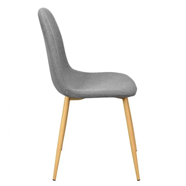 Lot de 2 Chaises de Salle à Manger Scandinave Rembourrées Pieds Robustes 110 Kg en Fer Tissu 44,5x49x86,5cm Gris