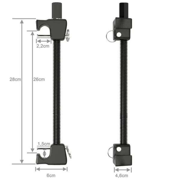 Lot de 2 Compresseur Ressort Amortisseurs 320mm avec Crochets de Sécurité Noir