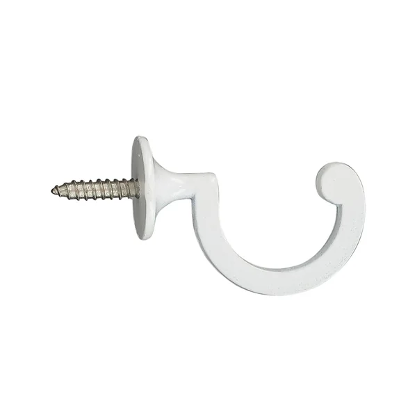 Lot de 2 gonds tringle rideau crosse arrondis blancs 34mm