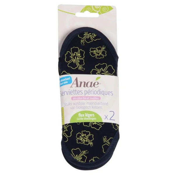 Lot de 2 serviettes hygiéniques lavables "Hibiscus" Mini