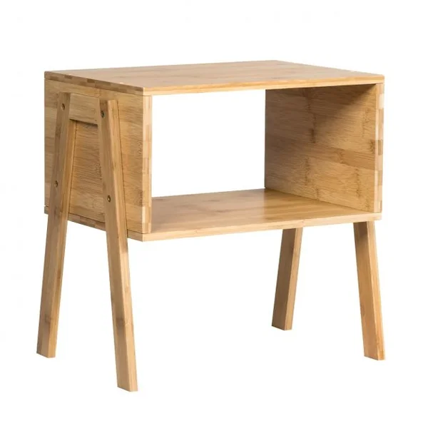 Lot de 2 Table de Chevet Matériau non-toxique Avec Compartiment de Rangement Ouvert Naturel
