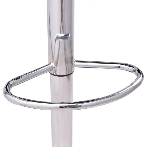 Lot de 2 Tabourets de Bar Pivotant Hauteur Ajustable 64-84CM avec Grande Base et Pieds en Chrome Blanc