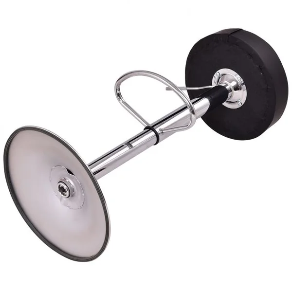 Lot de 2 Tabourets de Bar Pivotant Hauteur Ajustable 64-84CM avec Grande Base et Pieds en Chrome Noir