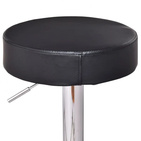 Lot de 2 Tabourets de Bar Pivotant Hauteur Ajustable 64-84CM avec Grande Base et Pieds en Chrome Noir