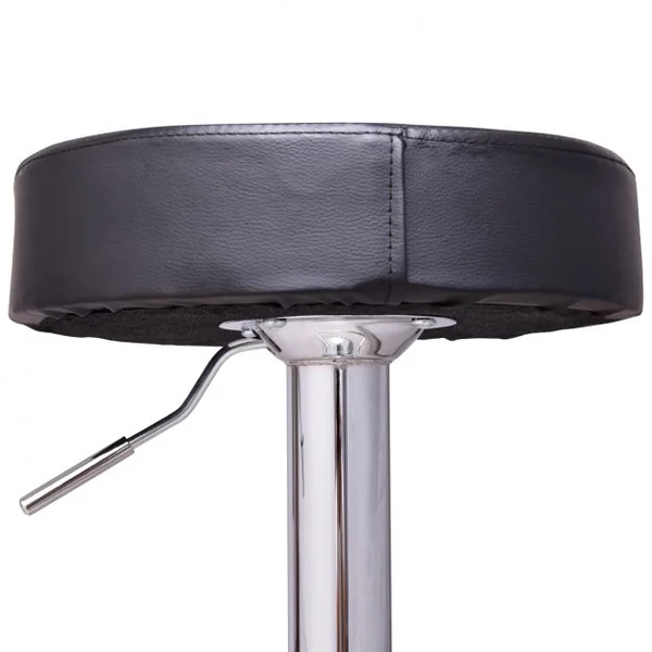Lot de 2 Tabourets de Bar Pivotant Hauteur Ajustable 64-84CM avec Grande Base et Pieds en Chrome Noir