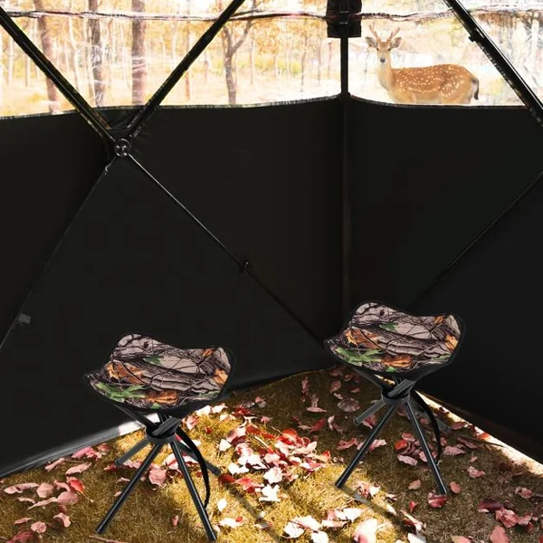 Lot de 2 Tabourets de Camping Pliant en Tissu Oxford avec Sangle d'Épaule Charge 150 KG pour Randonnée Chasse et Pêche