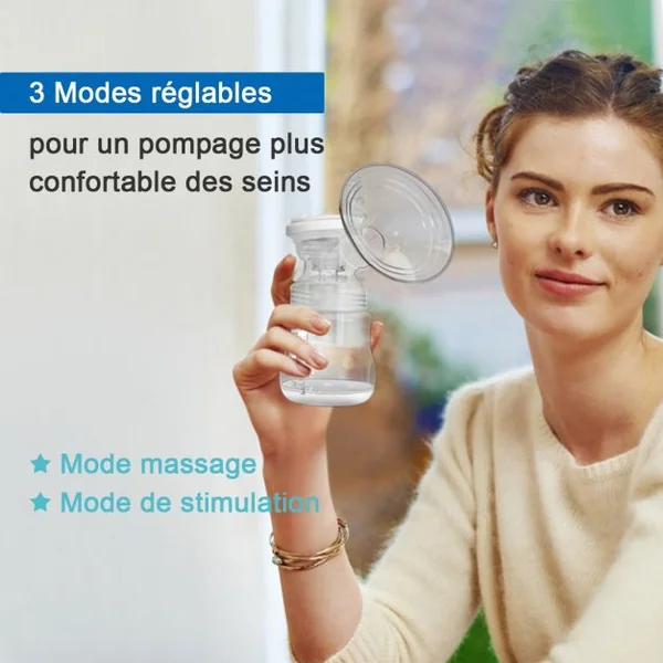 Lot de 2 Tire-laits Électriques Double Pompage 180 Ml 3 Modes Ecran Lcd Accessoires en Abs Silicone Pp Alimentaire