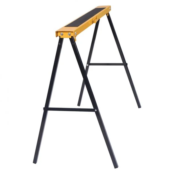 Lot de 2 Tréteaux Pliables Chevalets de Sciage avec Poignée Capacité 2x125kg en Métal, 99,5x48,5x78cm, Jaune