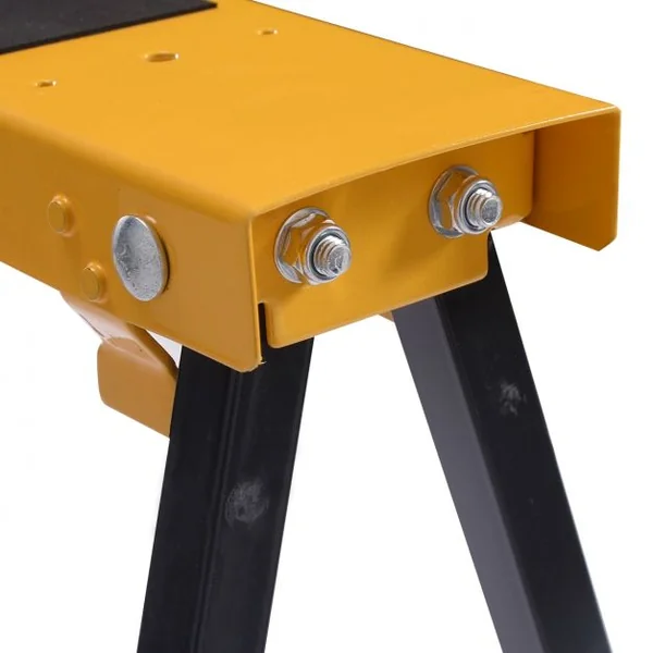 Lot de 2 Tréteaux Pliables Chevalets de Sciage avec Poignée Capacité 2x125kg en Métal, 99,5x48,5x78cm, Jaune