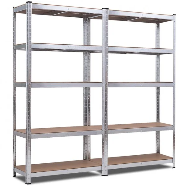 Lot de 2 Étagères 90x40x180CM avec 5 Tablettes Charge 175KG Étagères de Garage en Métal Galvanisé