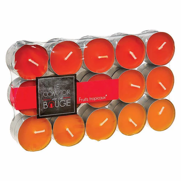 Lot de 30 bougies chauffe-plat parfumées fruits tropicaux