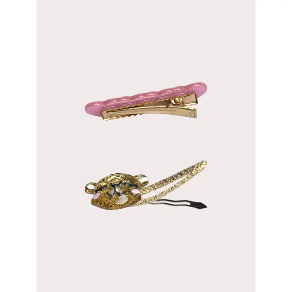 Lot de 3 barrettes léopard et cœurs paillettés pour fille - Soins Bébé Naturels & Produits Maman Après Naissance